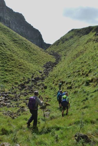 Walking along the base of the cliffs